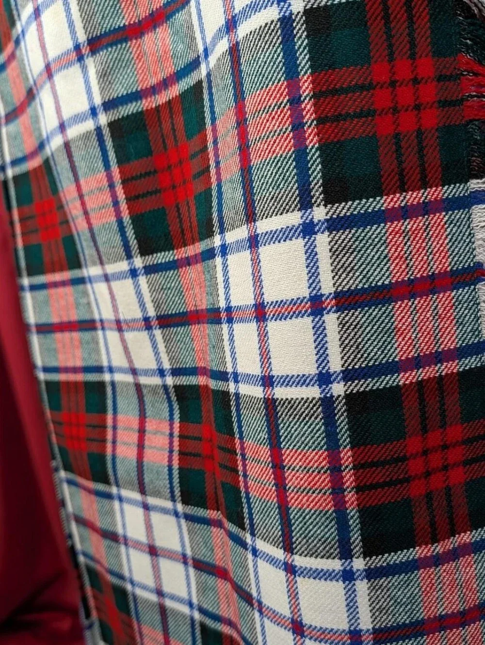 Vintage Clan Laird Made in Scotland White, Green, Blue, & Red Tartan Plaid Kilt